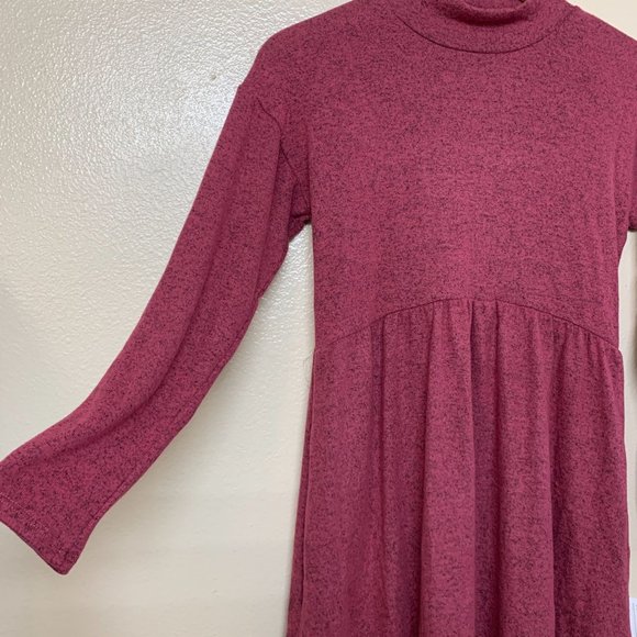 Ten Sixty Sherman Girls Nordstrom Mock Neck Skater Dress Large Dark Pink - Picture 6 of 9